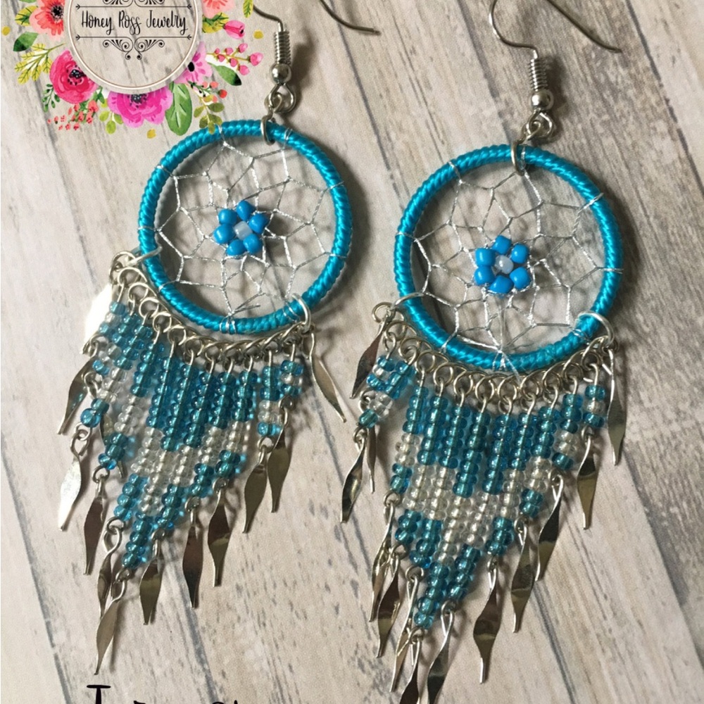 Turquoise Dreamcatcher Earrings for Women Birthday gift for ver